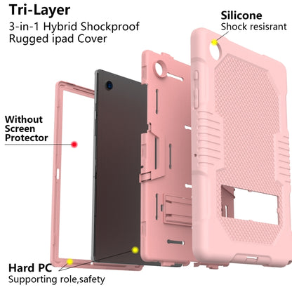 For Samsung Galaxy Tab A8 10.5 2021 X200 Contrast Color Robot Shockproof Silicone + PC Tablet Case(Rose Gold) - Other Galaxy Tab PC by buy2fix | Online Shopping UK | buy2fix