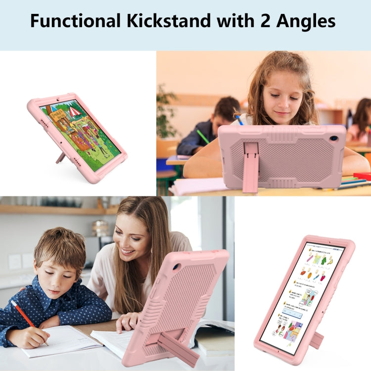 For Samsung Galaxy Tab A8 10.5 2021 X200 Contrast Color Robot Shockproof Silicone + PC Tablet Case(Rose Gold) - Other Galaxy Tab PC by buy2fix | Online Shopping UK | buy2fix