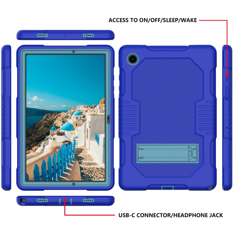 For Samsung Galaxy Tab A8 10.5 2021 X200 Contrast Color Robot Shockproof Silicone + PC Tablet Case(Sapphire Blue) - Other Galaxy Tab PC by buy2fix | Online Shopping UK | buy2fix