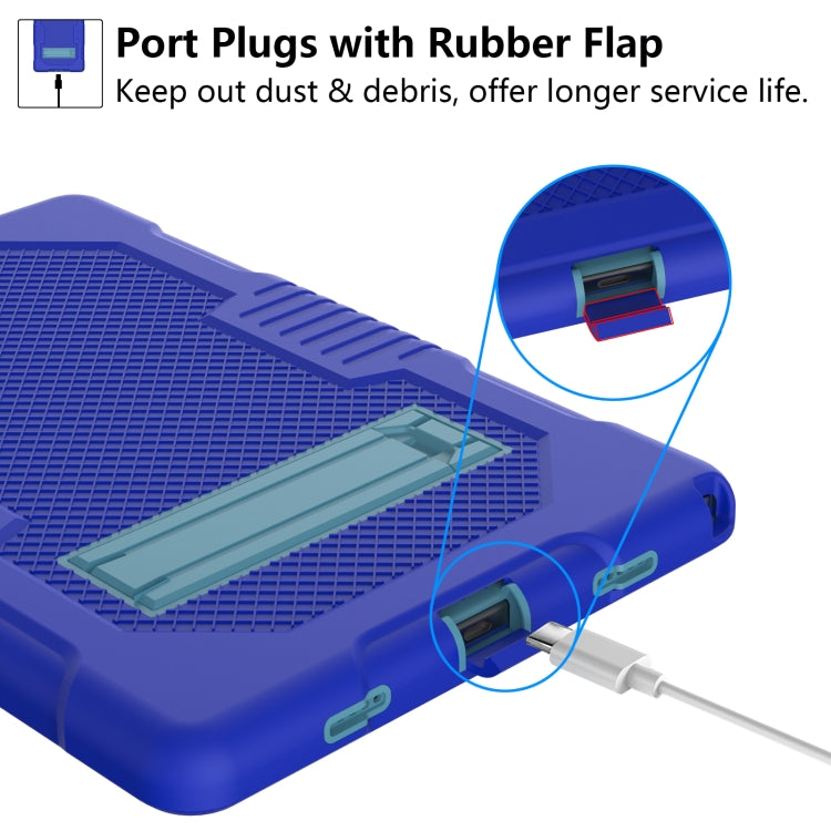 For Samsung Galaxy Tab A8 10.5 2021 X200 Contrast Color Robot Shockproof Silicone + PC Tablet Case(Sapphire Blue) - Other Galaxy Tab PC by buy2fix | Online Shopping UK | buy2fix