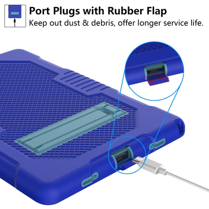 For Samsung Galaxy Tab A8 10.5 2021 X200 Contrast Color Robot Shockproof Silicone + PC Tablet Case(Sapphire Blue) - Other Galaxy Tab PC by buy2fix | Online Shopping UK | buy2fix