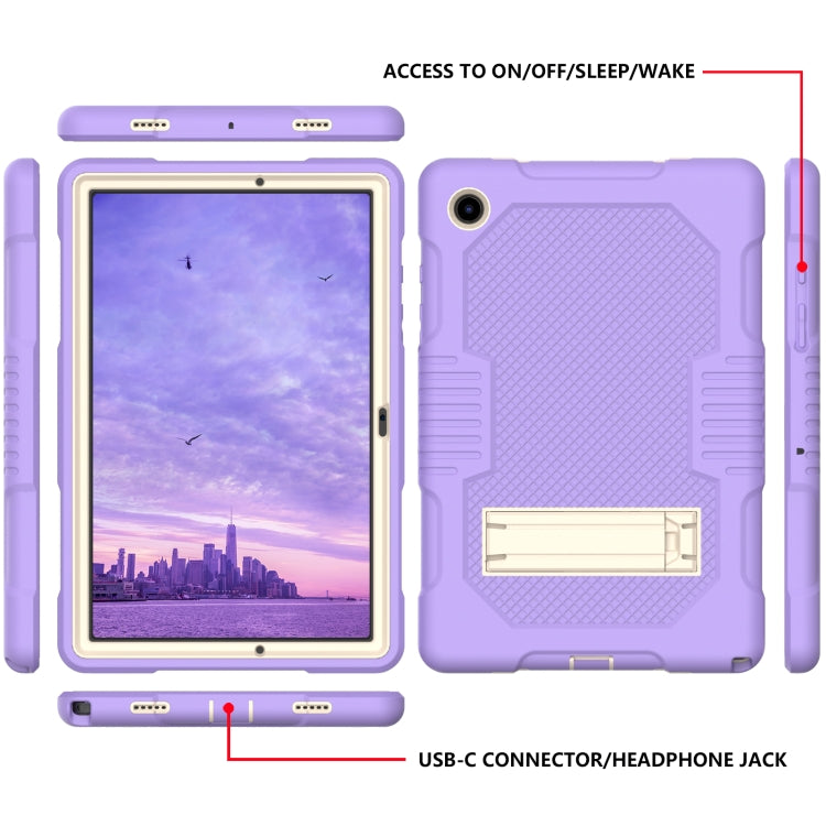For Samsung Galaxy Tab A8 10.5 2021 X200 Contrast Color Robot Shockproof Silicone + PC Tablet Case(Purple) - Other Galaxy Tab PC by buy2fix | Online Shopping UK | buy2fix