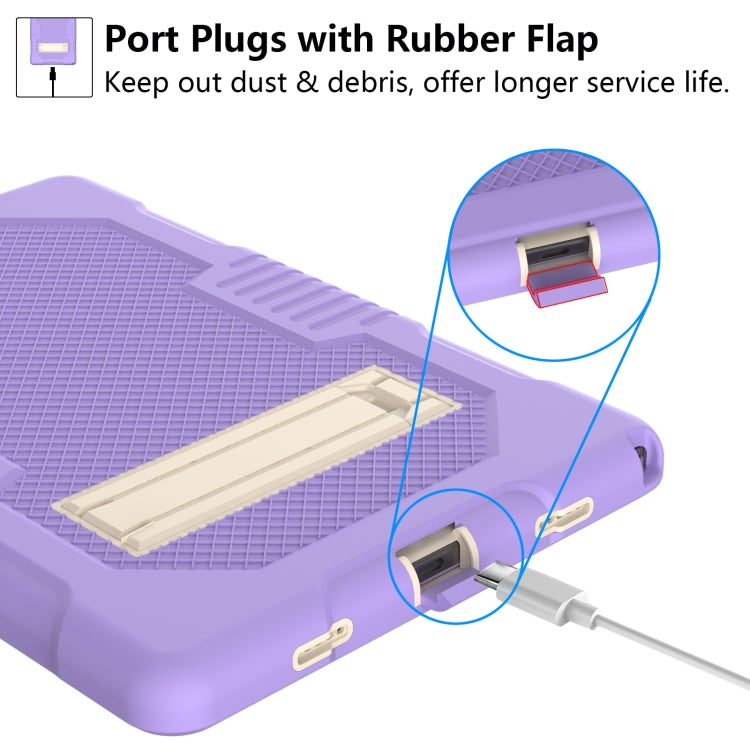 For Samsung Galaxy Tab A8 10.5 2021 X200 Contrast Color Robot Shockproof Silicone + PC Tablet Case(Purple) - Other Galaxy Tab PC by buy2fix | Online Shopping UK | buy2fix