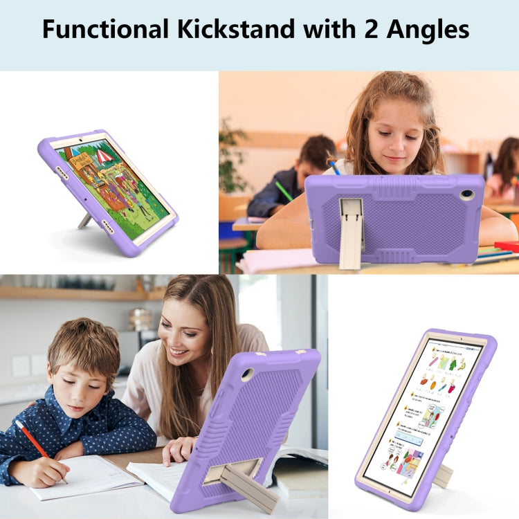 For Samsung Galaxy Tab A8 10.5 2021 X200 Contrast Color Robot Shockproof Silicone + PC Tablet Case(Purple) - Other Galaxy Tab PC by buy2fix | Online Shopping UK | buy2fix