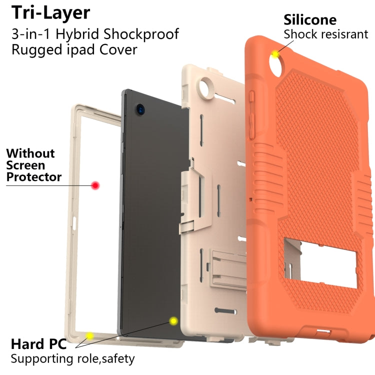 For Samsung Galaxy Tab A8 10.5 2021 X200 Contrast Color Robot Shockproof Silicone + PC Tablet Case(Orange) - Other Galaxy Tab PC by buy2fix | Online Shopping UK | buy2fix