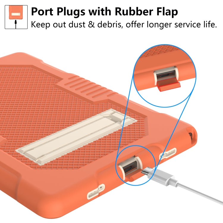 For Samsung Galaxy Tab A8 10.5 2021 X200 Contrast Color Robot Shockproof Silicone + PC Tablet Case(Orange) - Other Galaxy Tab PC by buy2fix | Online Shopping UK | buy2fix