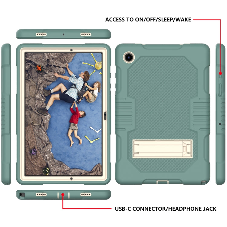 For Samsung Galaxy Tab A8 10.5 2021 X200 Contrast Color Robot Shockproof Silicone + PC Tablet Case(Emerald Green) - Other Galaxy Tab PC by buy2fix | Online Shopping UK | buy2fix