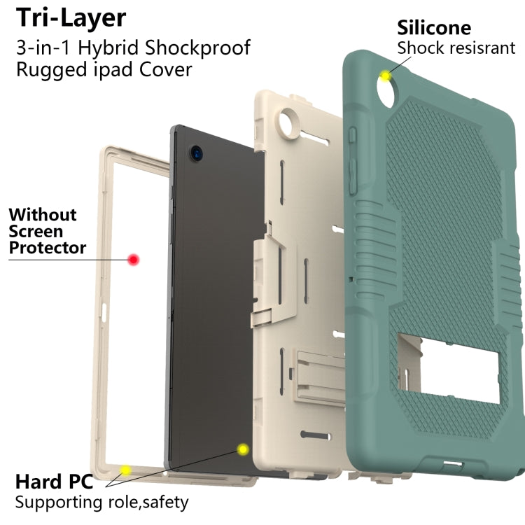 For Samsung Galaxy Tab A8 10.5 2021 X200 Contrast Color Robot Shockproof Silicone + PC Tablet Case(Emerald Green) - Other Galaxy Tab PC by buy2fix | Online Shopping UK | buy2fix