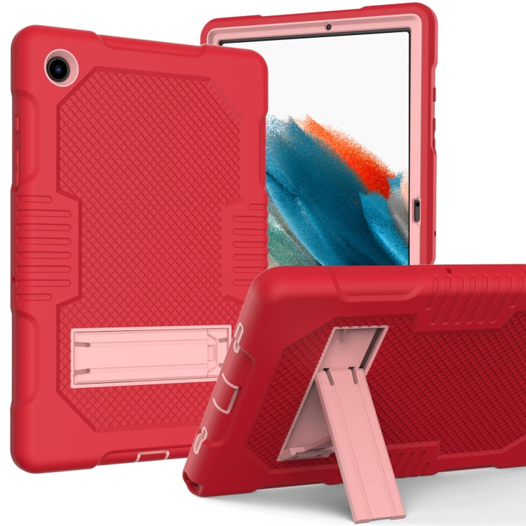 For Samsung Galaxy Tab A8 10.5 2021 X200 Contrast Color Robot Shockproof Silicone + PC Tablet Case(Red) - Other Galaxy Tab PC by buy2fix | Online Shopping UK | buy2fix