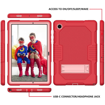 For Samsung Galaxy Tab A8 10.5 2021 X200 Contrast Color Robot Shockproof Silicone + PC Tablet Case(Red) - Other Galaxy Tab PC by buy2fix | Online Shopping UK | buy2fix