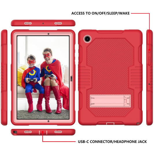 For Samsung Galaxy Tab A8 10.5 2021 X200 Contrast Color Robot Shockproof Silicone + PC Tablet Case(Red) - Other Galaxy Tab PC by buy2fix | Online Shopping UK | buy2fix