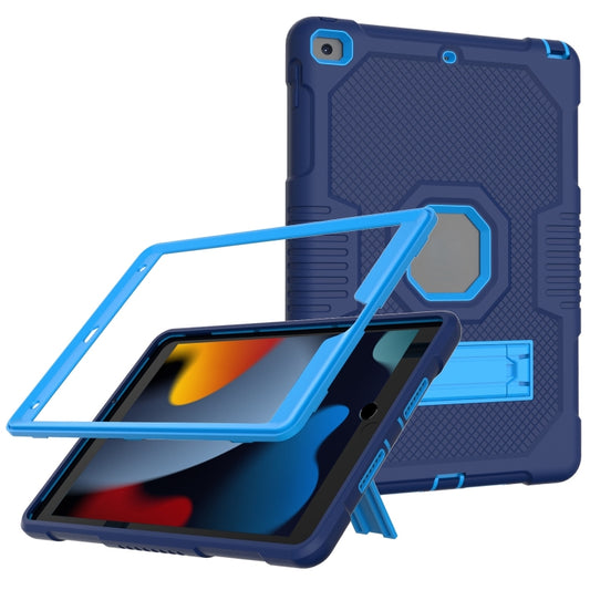 For iPad 10.2 2021 Contrast Color Robot Shockproof Silicone + PC Tablet Case(Navy Blue) - iPad 10.2 Cases by buy2fix | Online Shopping UK | buy2fix