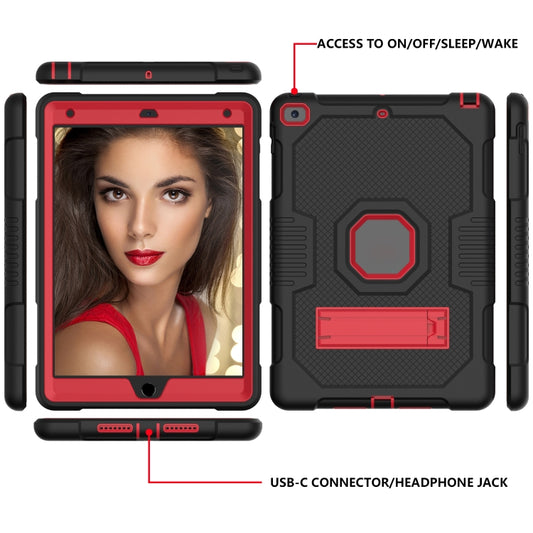 For iPad 10.2 2021 Contrast Color Robot Shockproof Silicone + PC Tablet Case(Black Red) - iPad 10.2 Cases by buy2fix | Online Shopping UK | buy2fix