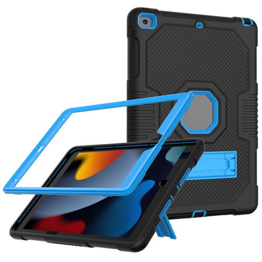For iPad 10.2 2021 Contrast Color Robot Shockproof Silicone + PC Tablet Case(Black Blue) - iPad 10.2 Cases by buy2fix | Online Shopping UK | buy2fix