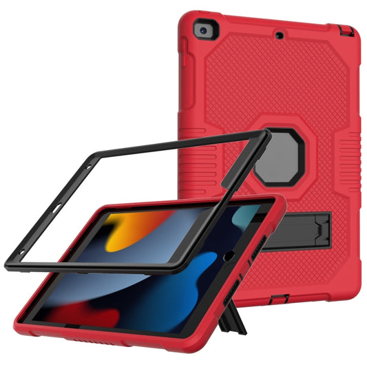 For iPad 10.2 2021 Contrast Color Robot Shockproof Silicone + PC Tablet Case(Red Black) - iPad 10.2 Cases by buy2fix | Online Shopping UK | buy2fix