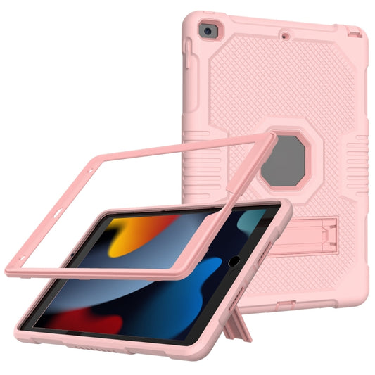 For iPad 10.2 2021 Contrast Color Robot Shockproof Silicone + PC Tablet Case(Rose Gold) - iPad 10.2 Cases by buy2fix | Online Shopping UK | buy2fix