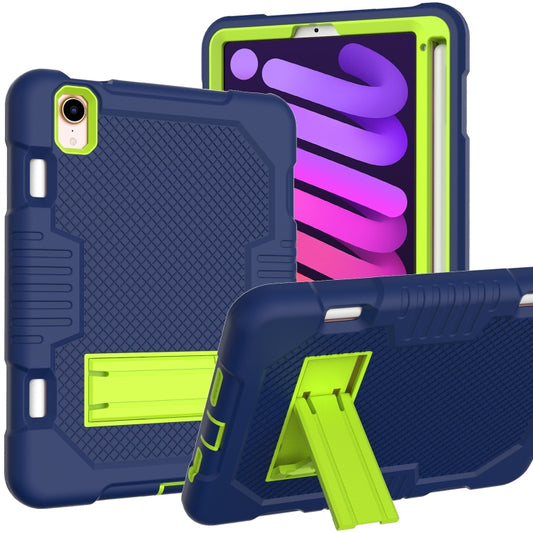 For iPad mini 2024 /mini 6 Contrast Color Robot Shockproof Silicone + PC Tablet Case(Navy Blue Yellow Green) - iPad mini 6 Cases by buy2fix | Online Shopping UK | buy2fix