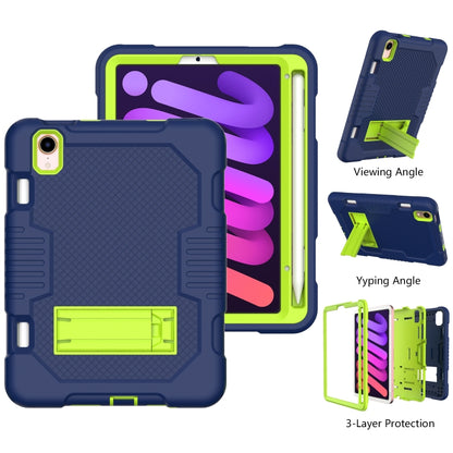 For iPad mini 2024 /mini 6 Contrast Color Robot Shockproof Silicone + PC Tablet Case(Navy Blue Yellow Green) - iPad mini 6 Cases by buy2fix | Online Shopping UK | buy2fix
