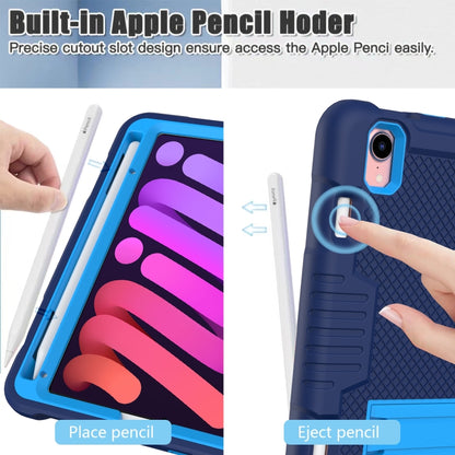 For iPad mini 2024 /mini 6 Contrast Color Robot Shockproof Silicone + PC Tablet Case(Navy Blue) - iPad mini 6 Cases by buy2fix | Online Shopping UK | buy2fix