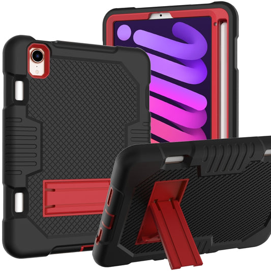 For iPad mini 2024 /mini 6 Contrast Color Robot Shockproof Silicone + PC Tablet Case(Black Red) - iPad mini 6 Cases by buy2fix | Online Shopping UK | buy2fix
