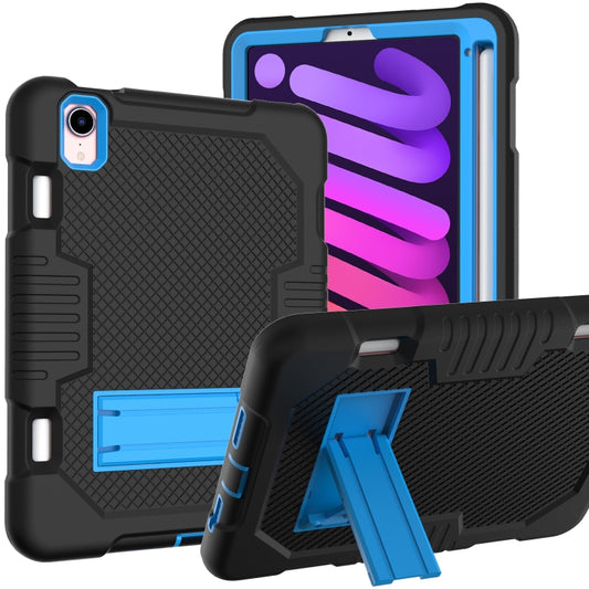 For iPad mini 2024 /mini 6 Contrast Color Robot Shockproof Silicone + PC Tablet Case(Black Blue) - iPad mini 6 Cases by buy2fix | Online Shopping UK | buy2fix