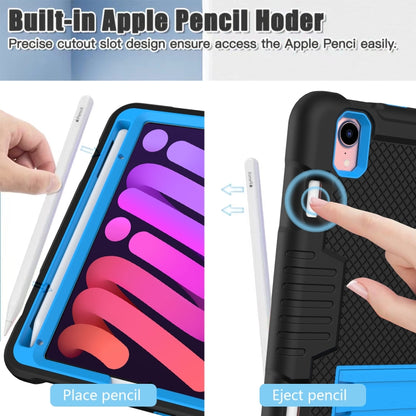For iPad mini 2024 /mini 6 Contrast Color Robot Shockproof Silicone + PC Tablet Case(Black Blue) - iPad mini 6 Cases by buy2fix | Online Shopping UK | buy2fix