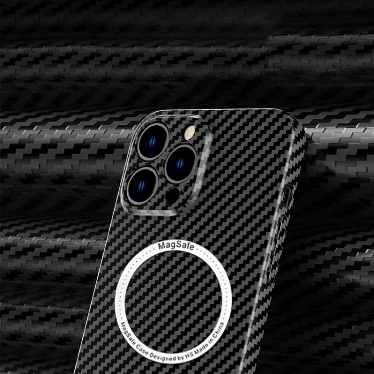 For iPhone 14 Pro Carbon Fiber Texture MagSafe Magnetic Phone Case(Red) by buy2fix
