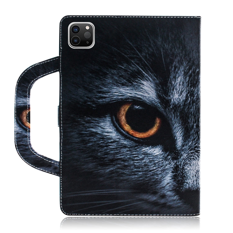 For iPad 11 (2020) 3D Colored Drawing Horizontal Flip Leather Tablet Case with Holder & Card Slot & Wallet & Handle(Half Face Cat) - iPad Pro 11 (2020) Cases by buy2fix | Online Shopping UK | buy2fix