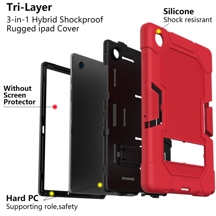 For Samsung Galaxy Tab A8 10.5 2021 X200 Contrast Color Robot Silicone + PC Tablet Case(Red Black) - Other Galaxy Tab PC by buy2fix | Online Shopping UK | buy2fix