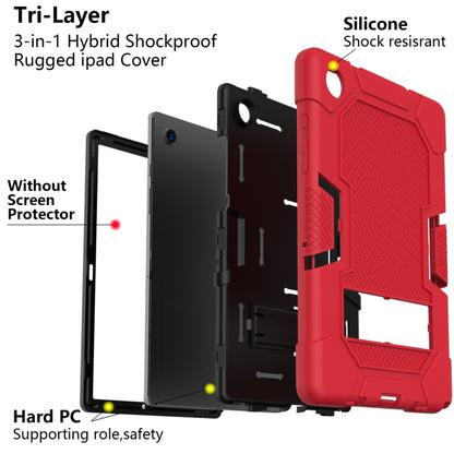 For Samsung Galaxy Tab A8 10.5 2021 X200 Contrast Color Robot Silicone + PC Tablet Case(Red Black) - Other Galaxy Tab PC by buy2fix | Online Shopping UK | buy2fix