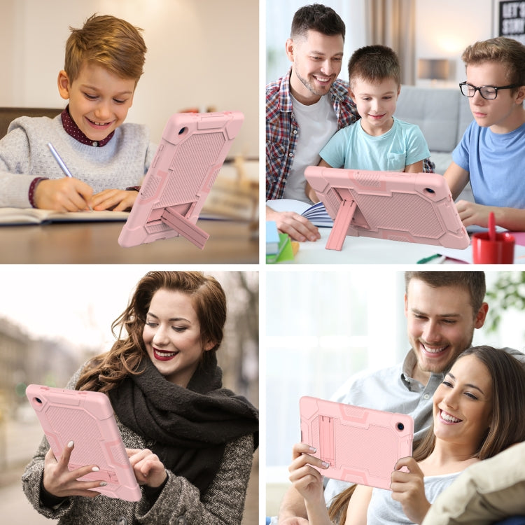 For Samsung Galaxy Tab A8 10.5 2021 X200 Contrast Color Robot Silicone + PC Tablet Case(Rose Gold) - Other Galaxy Tab PC by buy2fix | Online Shopping UK | buy2fix