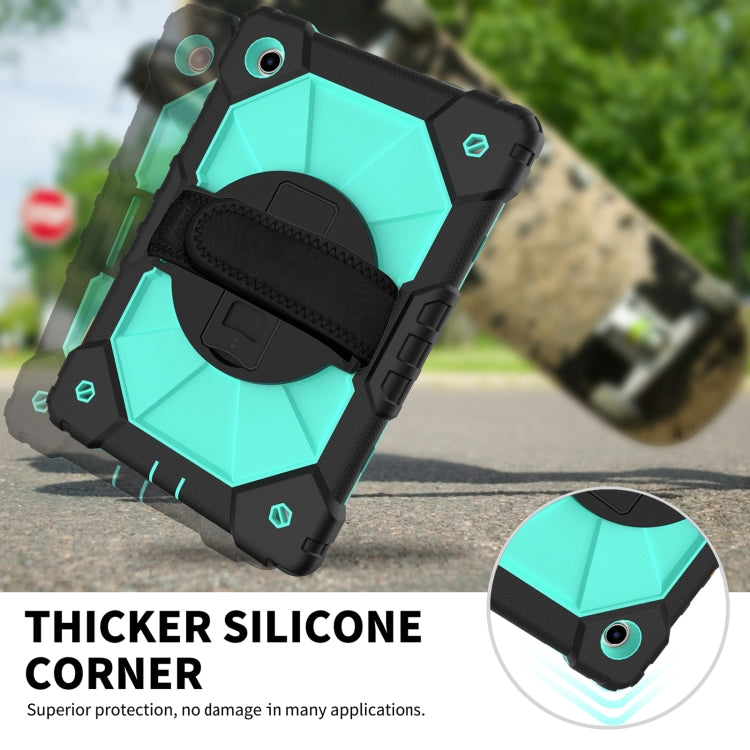For Samsung Galaxy Tab A8 10.5 2021 X200 Contrast Color Robot Silicone + PC Tablet Case(Black+Mint) - Other Galaxy Tab PC by buy2fix | Online Shopping UK | buy2fix