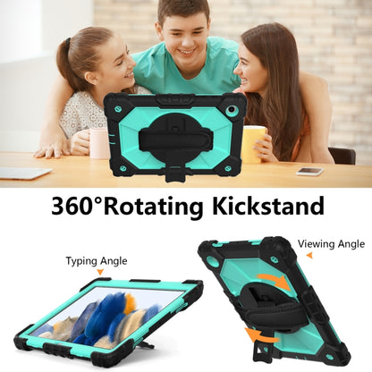For Samsung Galaxy Tab A8 10.5 2021 X200 Contrast Color Robot Silicone + PC Tablet Case(Black+Mint) - Other Galaxy Tab PC by buy2fix | Online Shopping UK | buy2fix