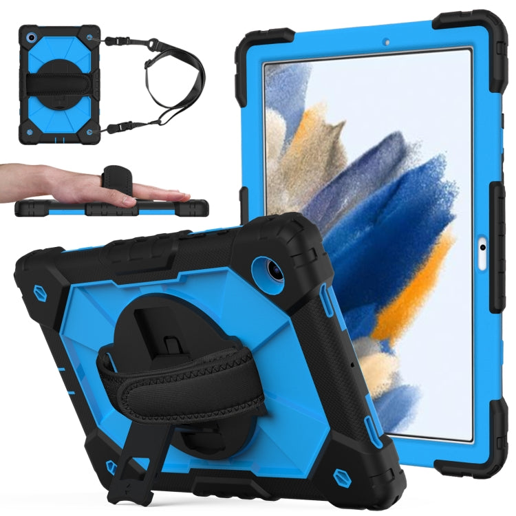 For Samsung Galaxy Tab A8 10.5 2021 X200 Contrast Color Robot Silicone + PC Tablet Case(Black+Blue) - Other Galaxy Tab PC by buy2fix | Online Shopping UK | buy2fix