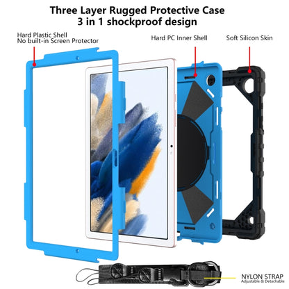 For Samsung Galaxy Tab A8 10.5 2021 X200 Contrast Color Robot Silicone + PC Tablet Case(Black+Blue) - Other Galaxy Tab PC by buy2fix | Online Shopping UK | buy2fix