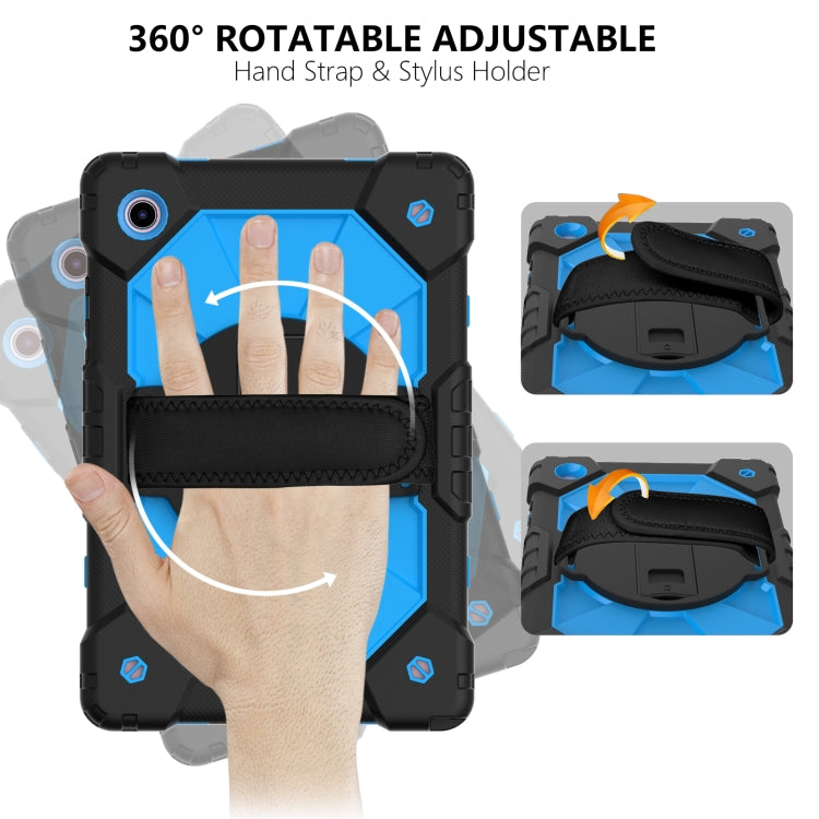 For Samsung Galaxy Tab A8 10.5 2021 X200 Contrast Color Robot Silicone + PC Tablet Case(Black+Blue) - Other Galaxy Tab PC by buy2fix | Online Shopping UK | buy2fix