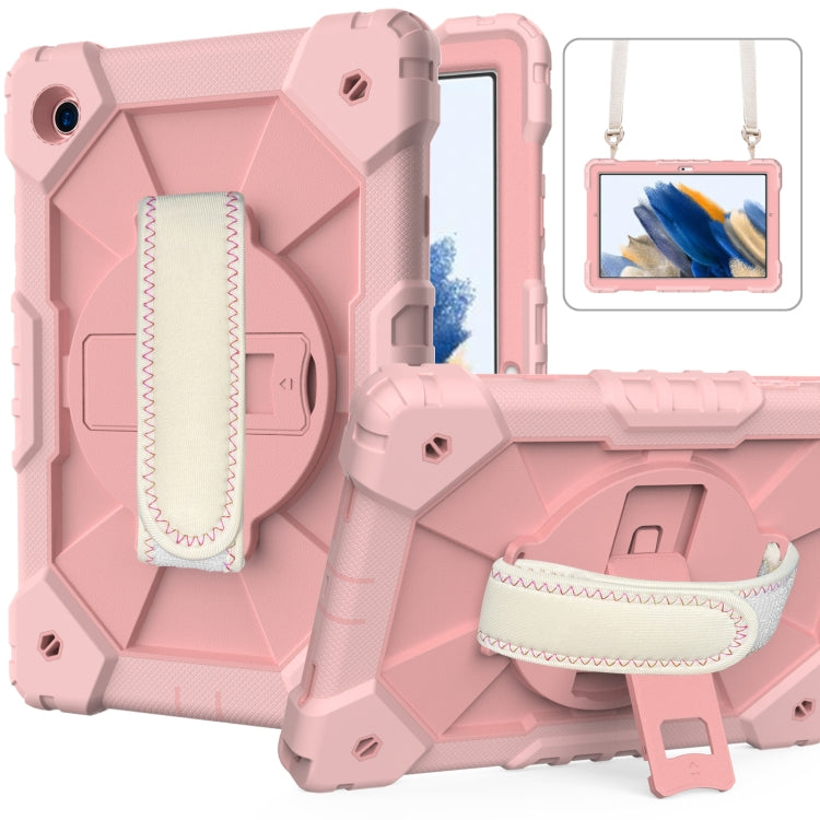 For Samsung Galaxy Tab A8 10.5 2021 X200 Contrast Color Robot Silicone + PC Tablet Case(Rose Gold) - Other Galaxy Tab PC by buy2fix | Online Shopping UK | buy2fix