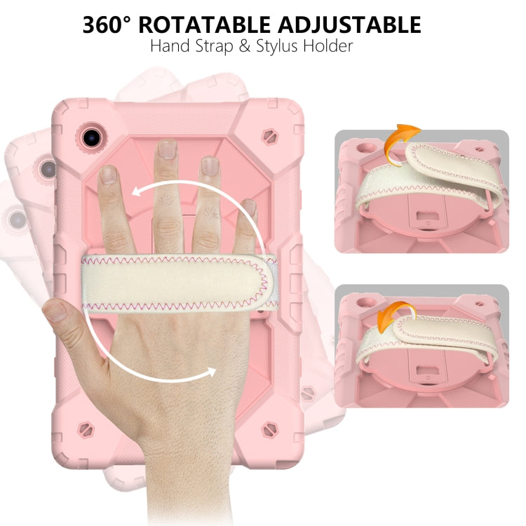 For Samsung Galaxy Tab A8 10.5 2021 X200 Contrast Color Robot Silicone + PC Tablet Case(Rose Gold) - Other Galaxy Tab PC by buy2fix | Online Shopping UK | buy2fix