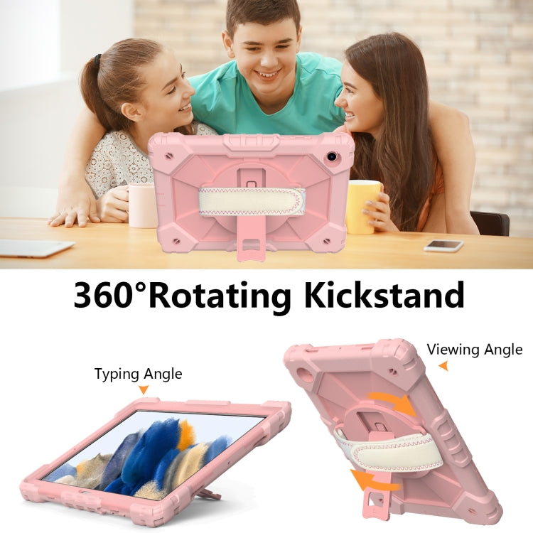 For Samsung Galaxy Tab A8 10.5 2021 X200 Contrast Color Robot Silicone + PC Tablet Case(Rose Gold) - Other Galaxy Tab PC by buy2fix | Online Shopping UK | buy2fix