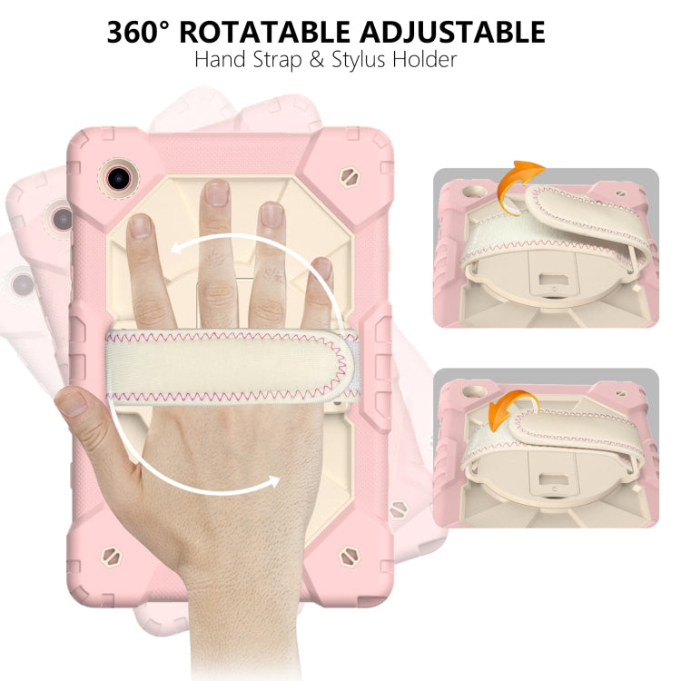 For Samsung Galaxy Tab A8 10.5 2021 X200 Contrast Color Robot Silicone + PC Tablet Case(Rose Gold+Beige) - Other Galaxy Tab PC by buy2fix | Online Shopping UK | buy2fix