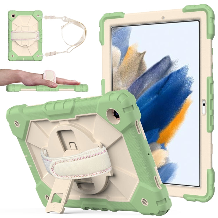 For Samsung Galaxy Tab A8 10.5 2021 X200 Contrast Color Robot Silicone + PC Tablet Case(Matcha Green+Beige) - Other Galaxy Tab PC by buy2fix | Online Shopping UK | buy2fix