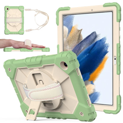 For Samsung Galaxy Tab A8 10.5 2021 X200 Contrast Color Robot Silicone + PC Tablet Case(Matcha Green+Beige) - Other Galaxy Tab PC by buy2fix | Online Shopping UK | buy2fix