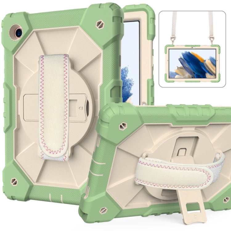 For Samsung Galaxy Tab A8 10.5 2021 X200 Contrast Color Robot Silicone + PC Tablet Case(Matcha Green+Beige) - Other Galaxy Tab PC by buy2fix | Online Shopping UK | buy2fix