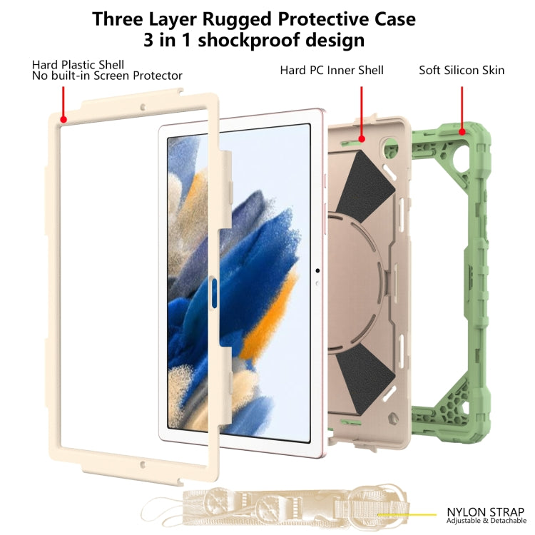 For Samsung Galaxy Tab A8 10.5 2021 X200 Contrast Color Robot Silicone + PC Tablet Case(Matcha Green+Beige) - Other Galaxy Tab PC by buy2fix | Online Shopping UK | buy2fix