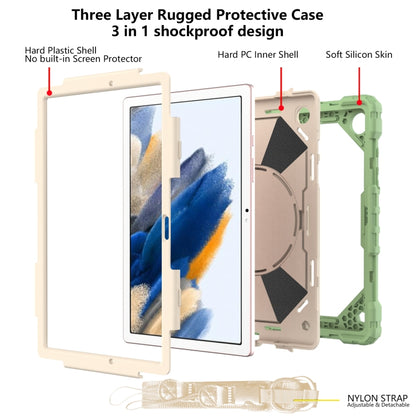 For Samsung Galaxy Tab A8 10.5 2021 X200 Contrast Color Robot Silicone + PC Tablet Case(Matcha Green+Beige) - Other Galaxy Tab PC by buy2fix | Online Shopping UK | buy2fix
