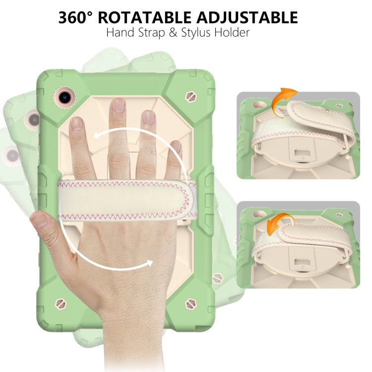 For Samsung Galaxy Tab A8 10.5 2021 X200 Contrast Color Robot Silicone + PC Tablet Case(Matcha Green+Beige) - Other Galaxy Tab PC by buy2fix | Online Shopping UK | buy2fix