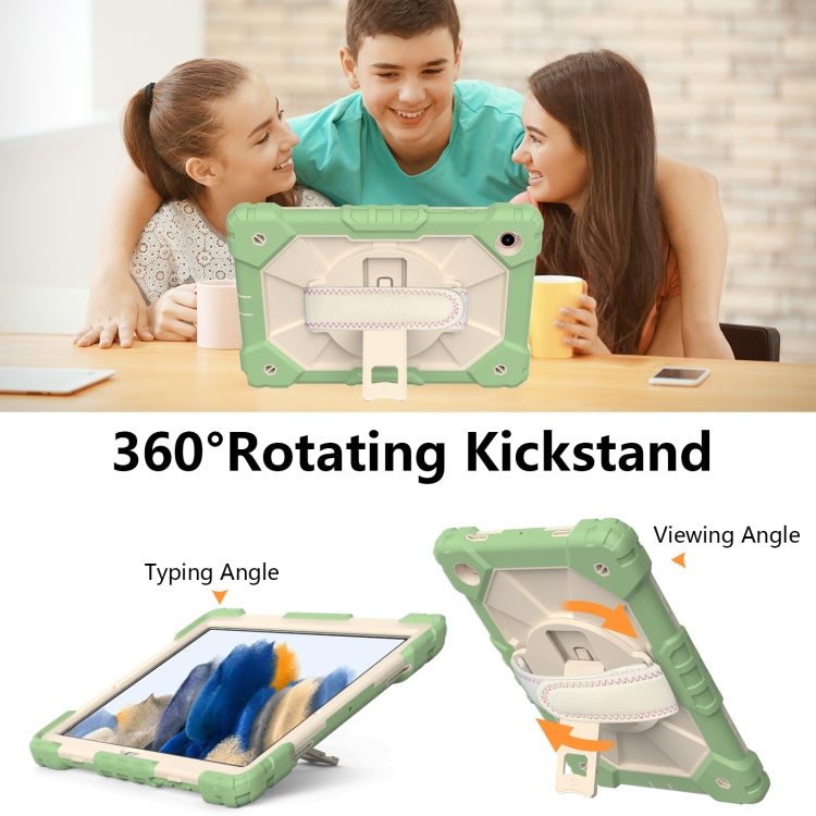 For Samsung Galaxy Tab A8 10.5 2021 X200 Contrast Color Robot Silicone + PC Tablet Case(Matcha Green+Beige) - Other Galaxy Tab PC by buy2fix | Online Shopping UK | buy2fix