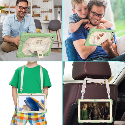 For Samsung Galaxy Tab A8 10.5 2021 X200 Contrast Color Robot Silicone + PC Tablet Case(Matcha Green+Beige) - Other Galaxy Tab PC by buy2fix | Online Shopping UK | buy2fix