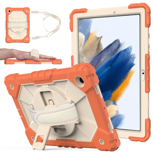 For Samsung Galaxy Tab A8 10.5 2021 X200 Contrast Color Robot Silicone + PC Tablet Case(Coral Orange+Beige) - Other Galaxy Tab PC by buy2fix | Online Shopping UK | buy2fix