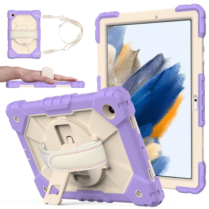 For Samsung Galaxy Tab A8 10.5 2021 X200 Contrast Color Robot Silicone + PC Tablet Case(Purple+Beige) - Other Galaxy Tab PC by buy2fix | Online Shopping UK | buy2fix